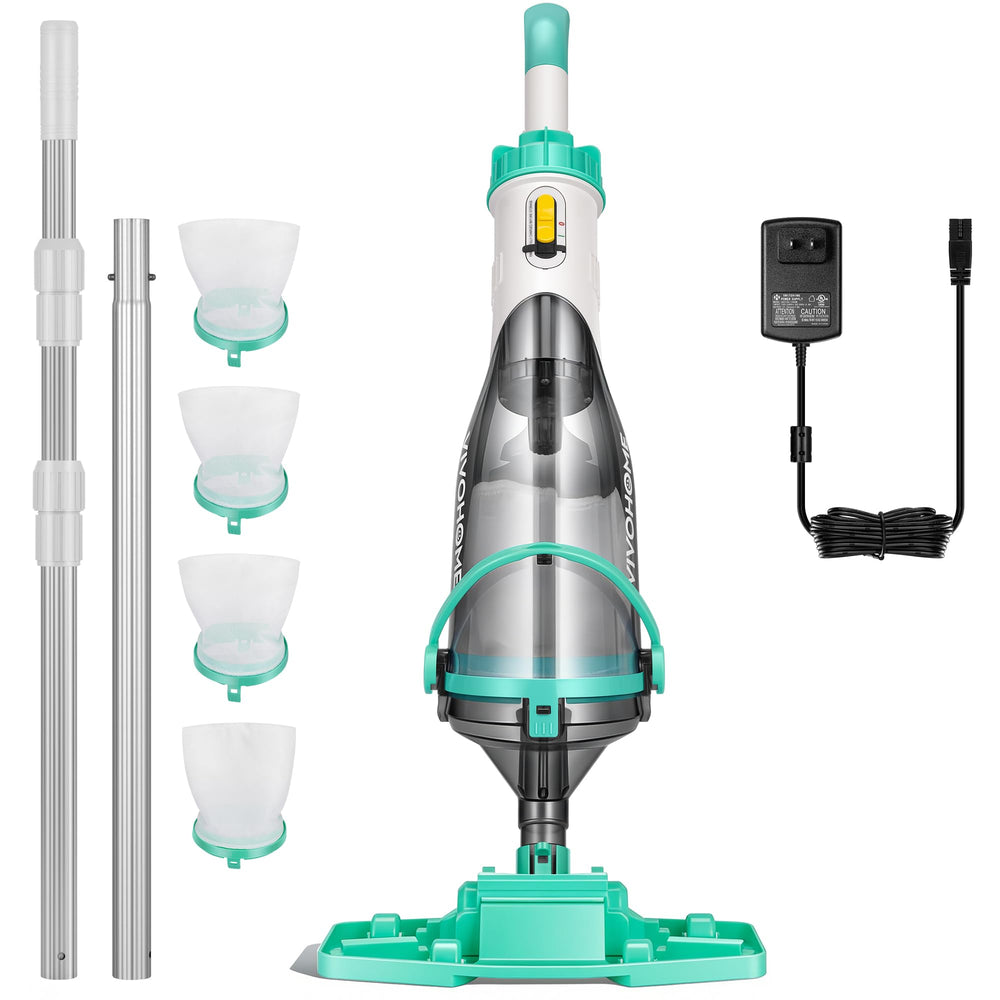 VIVOHOME front view handheld pool vacuum showing compact design and portability