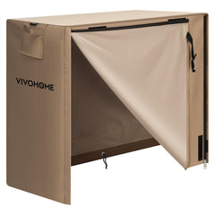 VIVOHOME front view of cover protecting stacked firewood with weather resistance