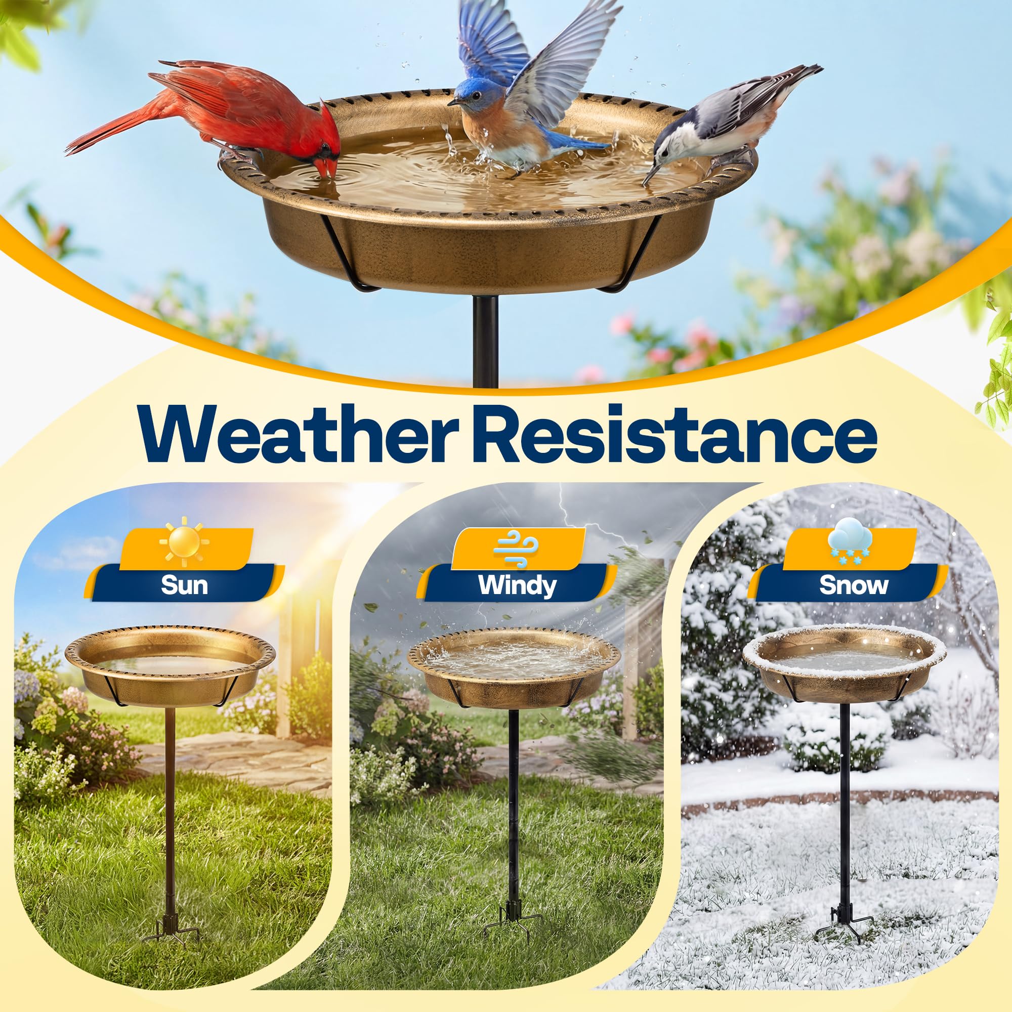 VIVOHOME metal ground stake anchored in soil providing stable support