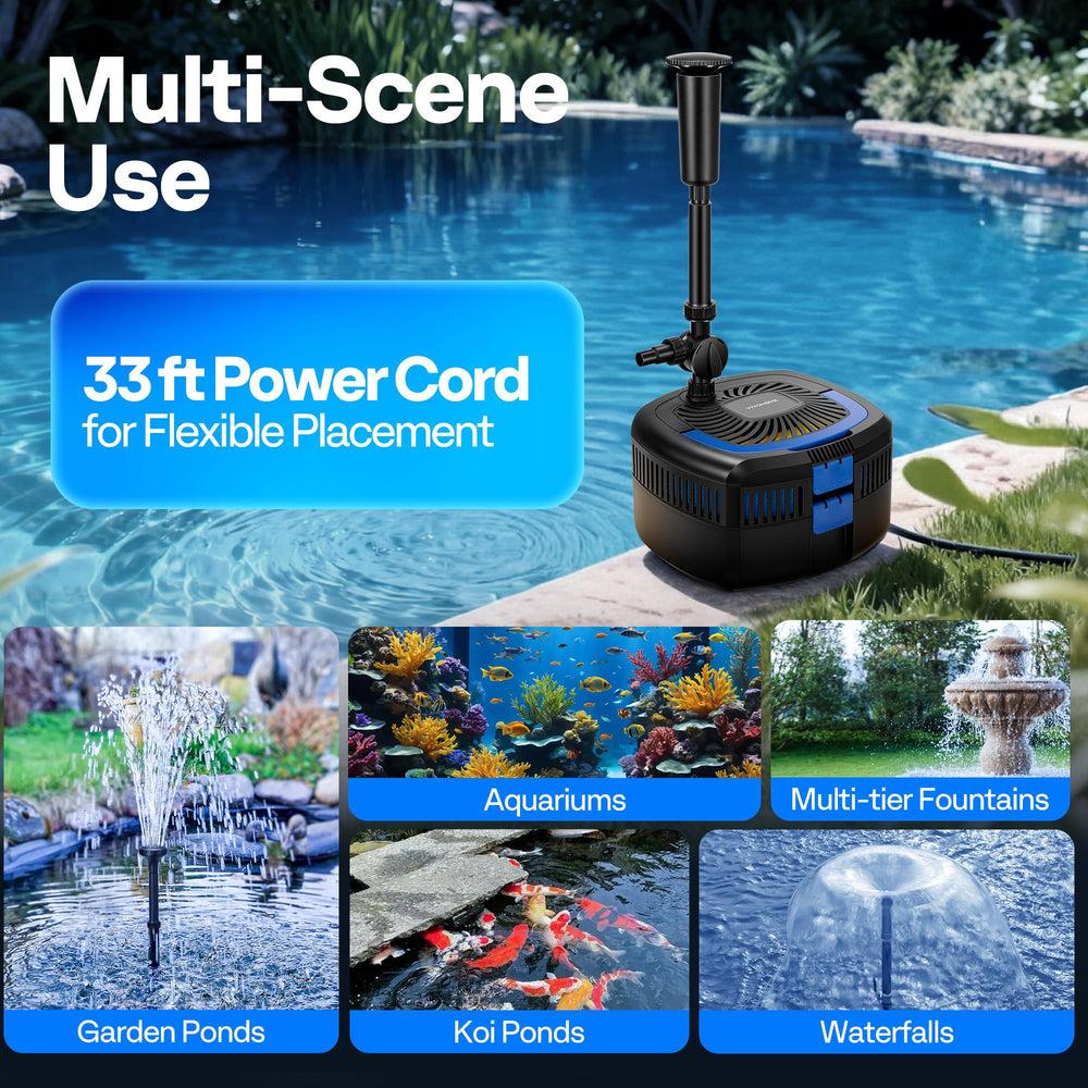 VIVOHOME adjustable height rod demonstrating customizable fountain elevation