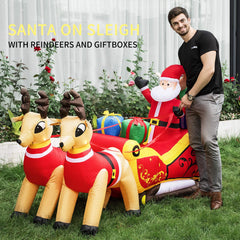 VIVOHOME illuminated inflatable at night providing bright holiday curb appeal