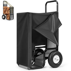 VIVOHOME log cart front view showing sturdy frame and handle benefit durable hauling
