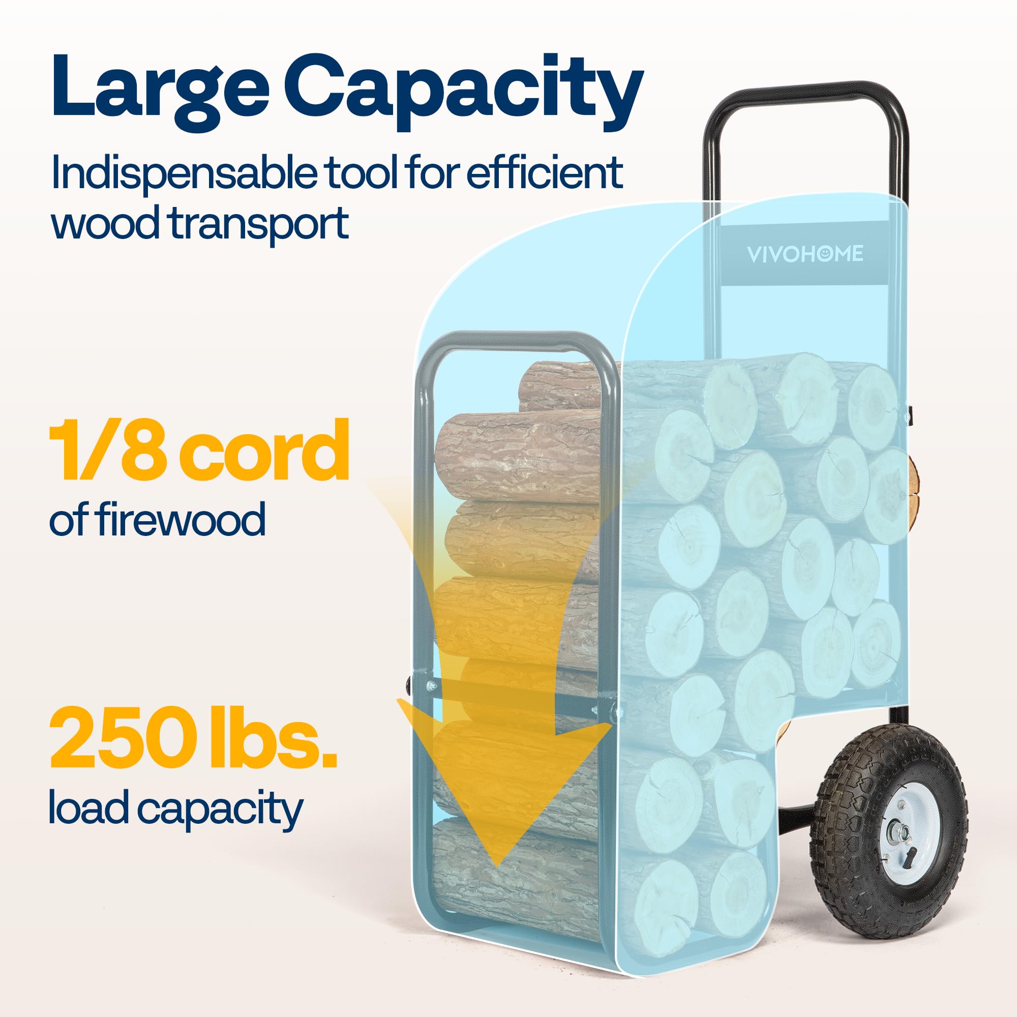 VIVOHOME cart in a backyard garden hauling soil and supplies efficiently