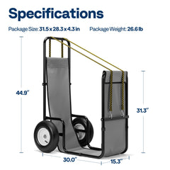 VIVOHOME large 12.4" rubber wheel rolling smoothly over rough terrain