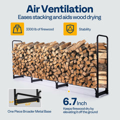 VIVOHOME side profile with waterproof cover protecting logs from rain and snow