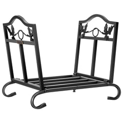 VIVOHOME log rack front view showing sturdy storage and organized wood