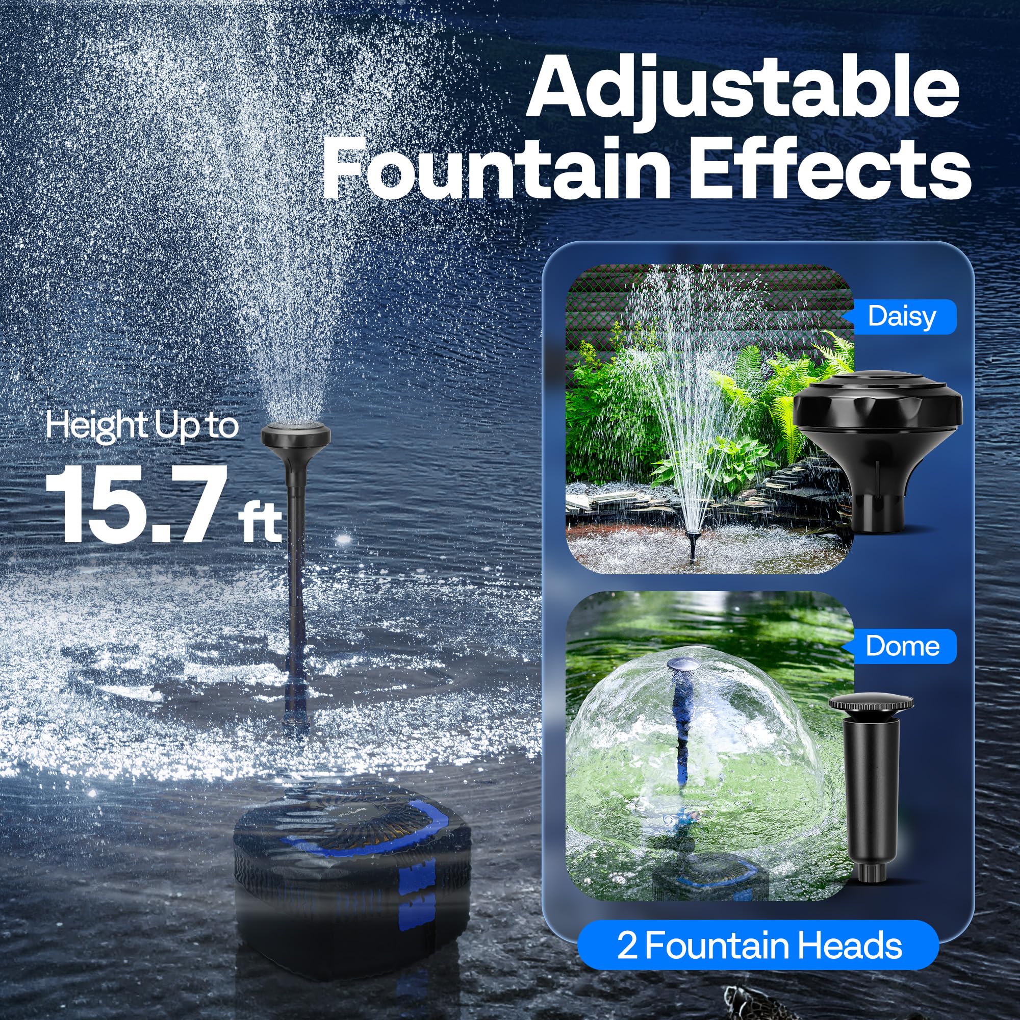 VIVOHOME daisy nozzle producing decorative multi-stream fountain effect
