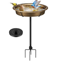 VIVOHOME front view of oval bird bath showing copper finish and basin benefit