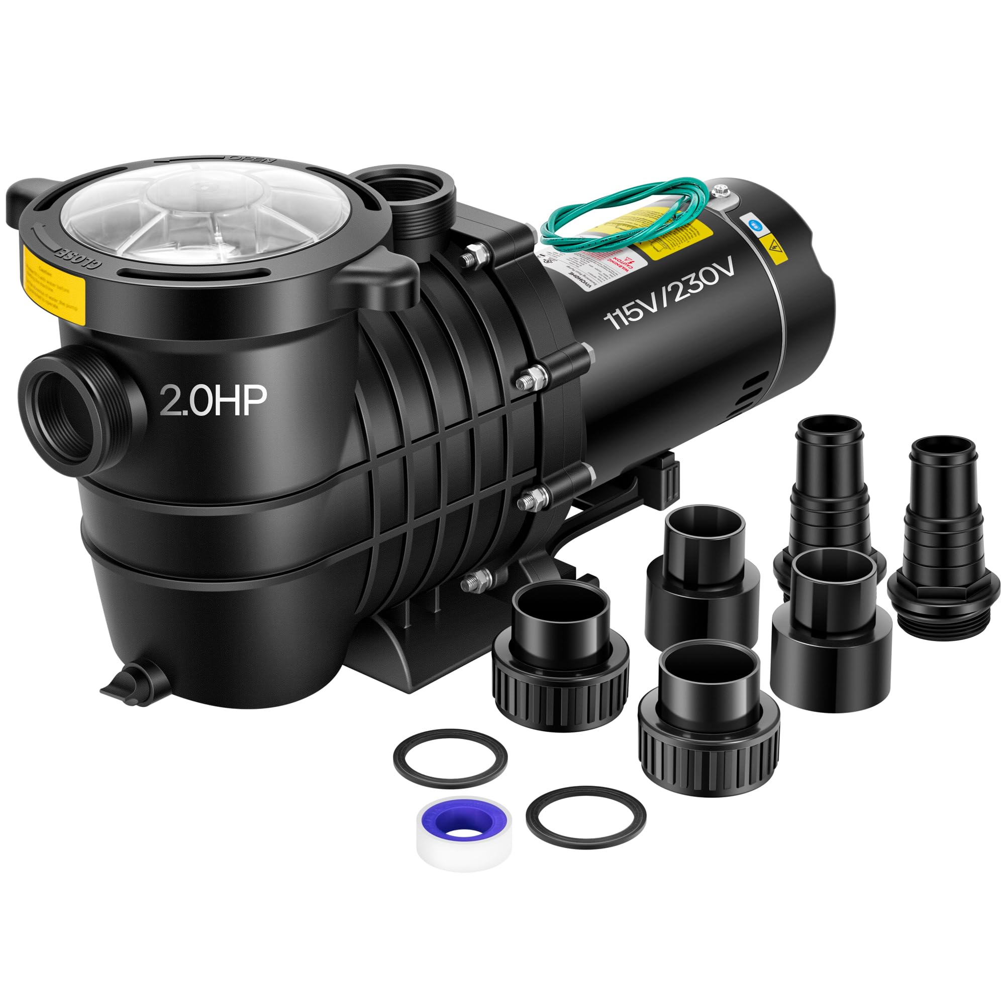 VIVOHOME pump front view showing robust housing and compact footprint benefit longevity