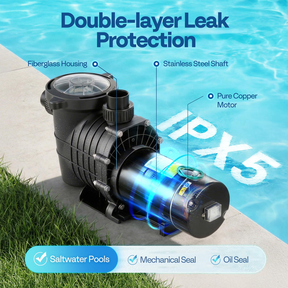 VIVOHOME pump transparent lid detail for quick inspection and easier maintenance