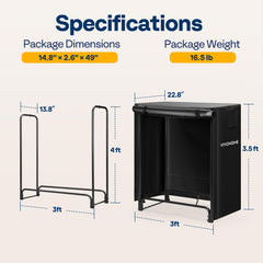 VIVOHOME rack loaded with logs outdoors demonstrating neat stacking and accessibility benefit