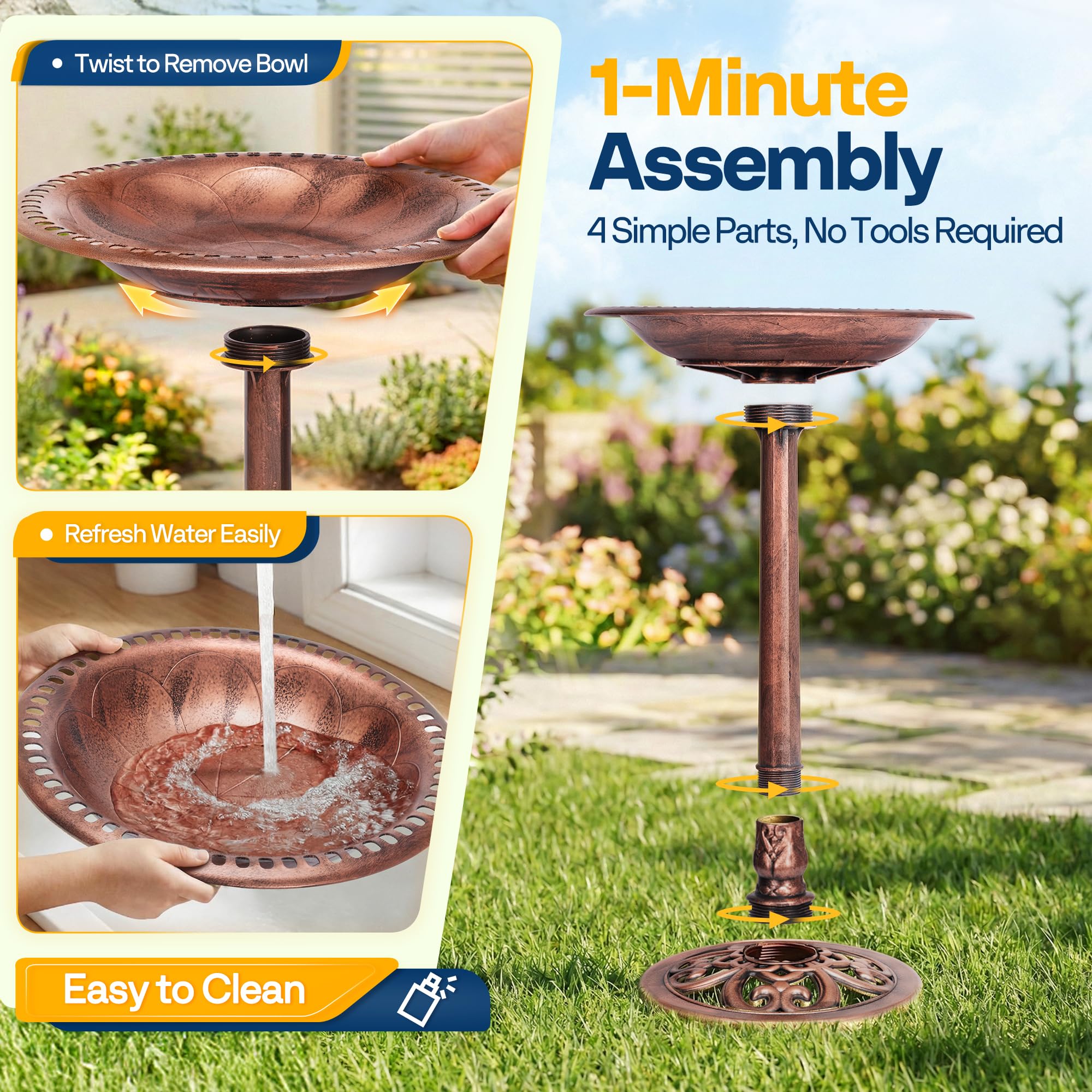 VIVOHOME rods and nozzles layout demonstrating adjustable spray patterns for attraction