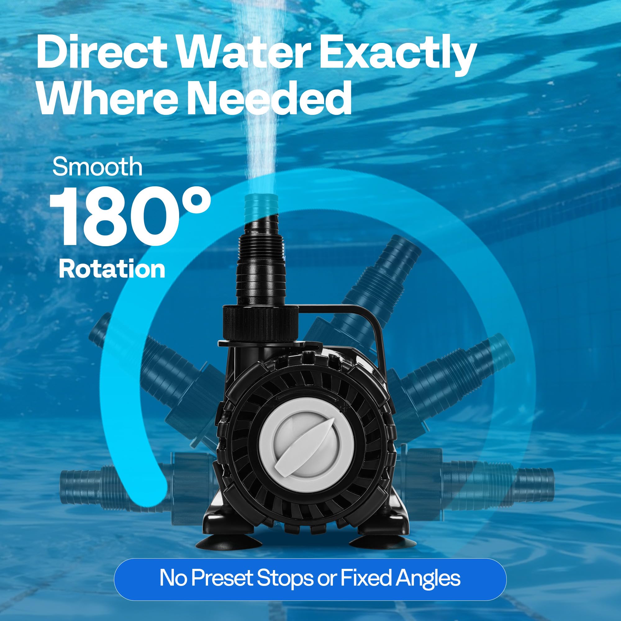 VIVOHOME rotatable nozzle demonstrating 180° adjustment for precise water direction