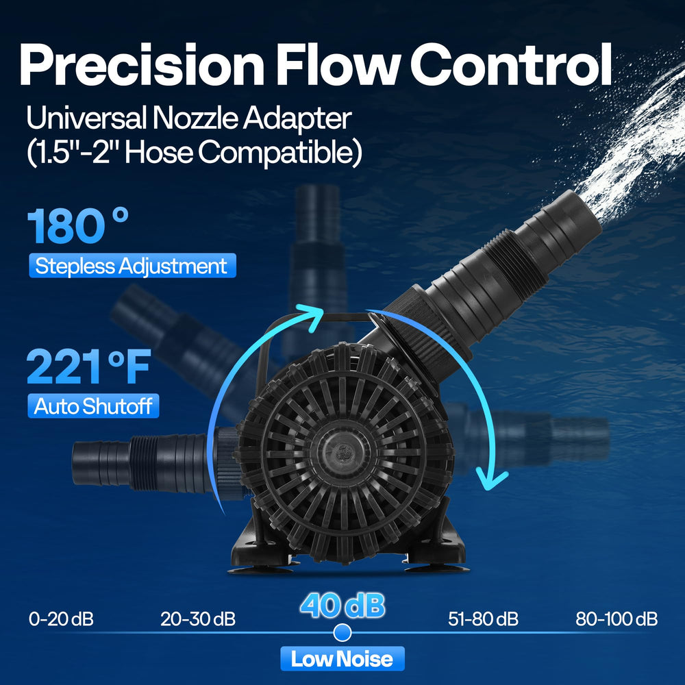 VIVOHOME rubber suction feet securing pump and reducing vibration for quiet use