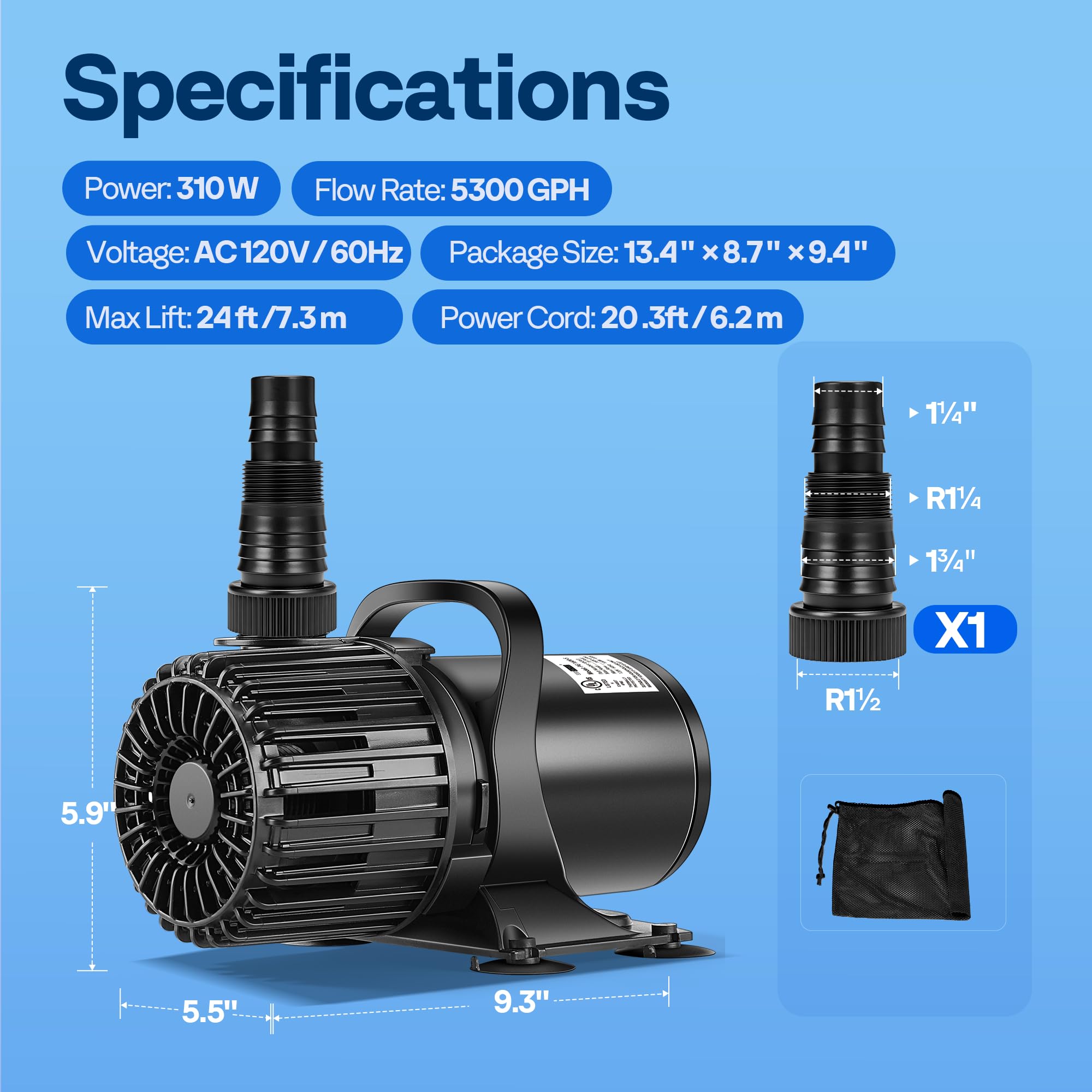 VIVOHOME pump next to ruler to show scale and portability for planning installations
