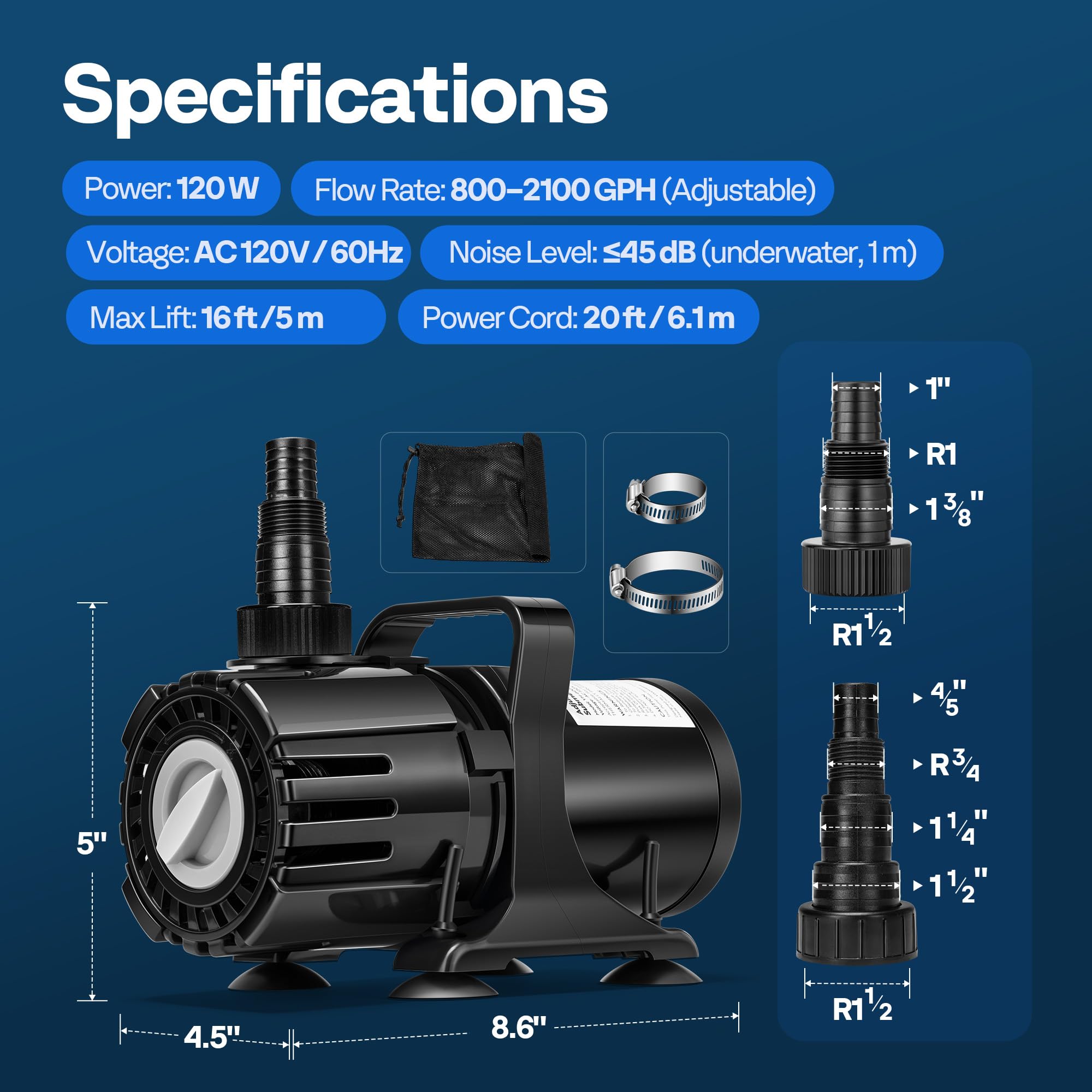 VIVOHOME pump held in hand to show scale and portability for easy placement