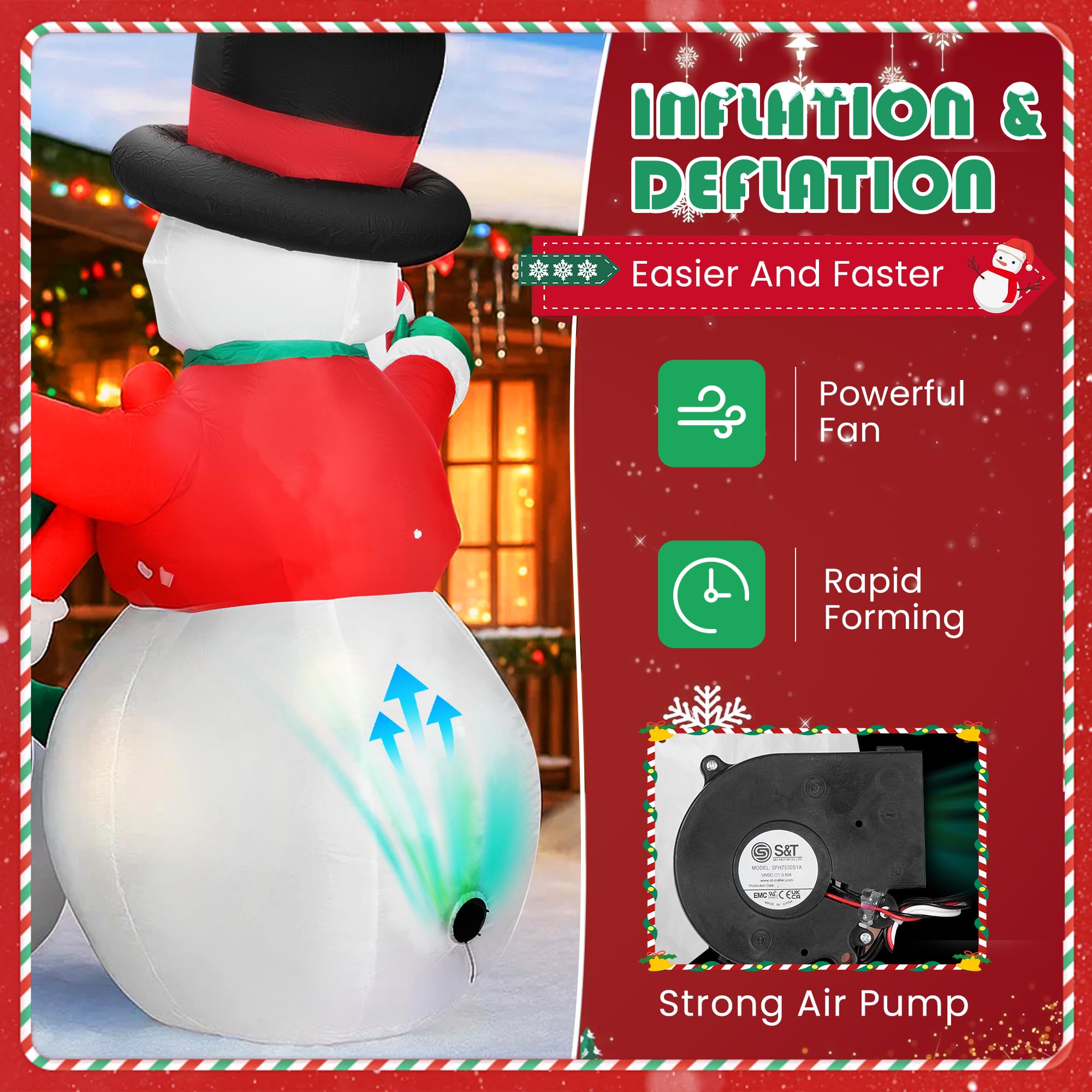 VIVOHOME built-in fan and long power cord demonstrating quick self-inflation