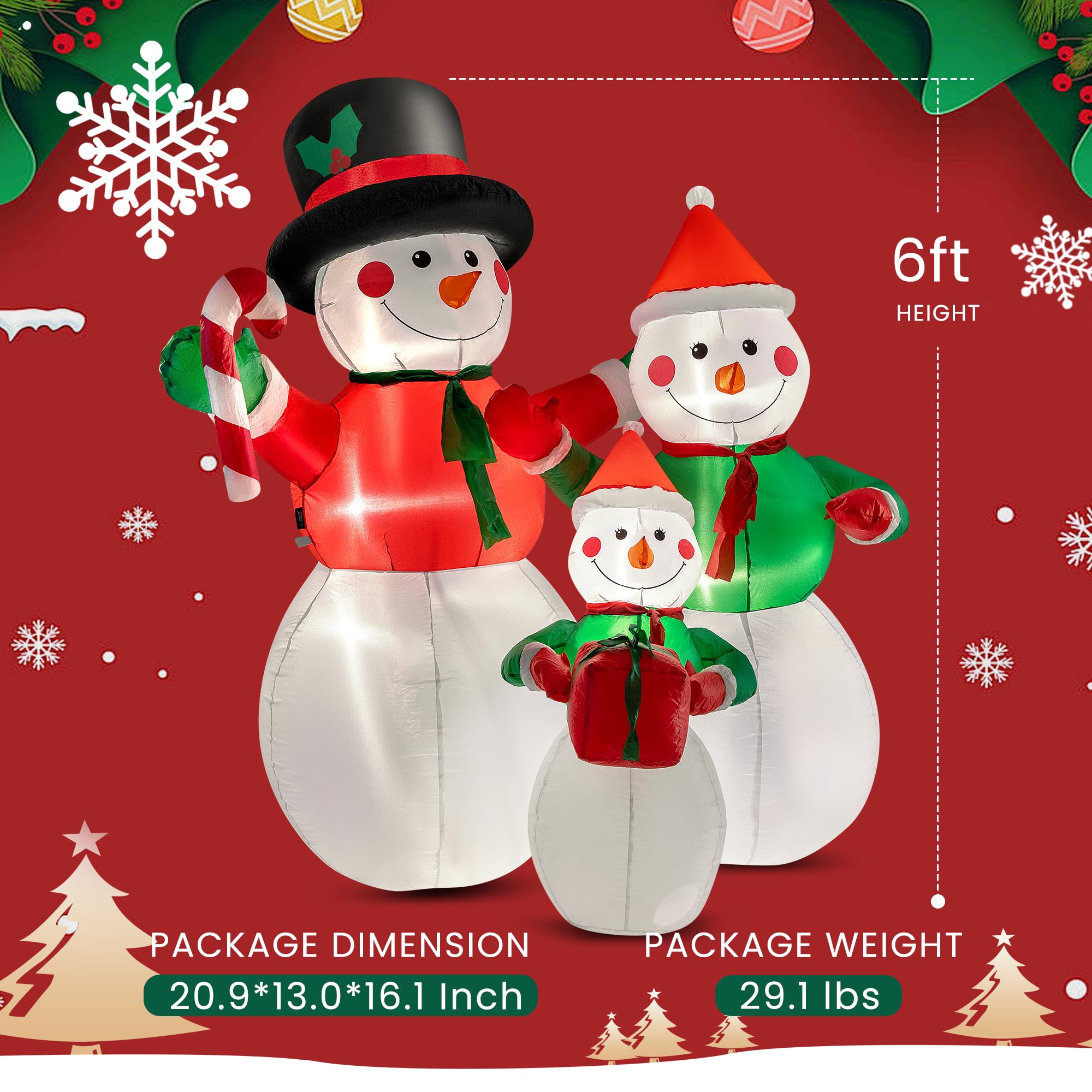 VIVOHOME inflatable on front porch welcoming guests with cheerful LED glow