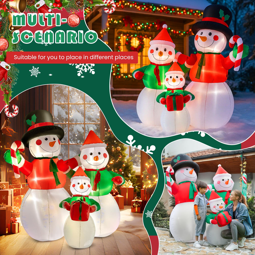 VIVOHOME snowman family next to mailbox showing 6ft height and scale