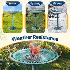 VIVOHOME solar fountain nozzles detail demonstrating adjustable gentle water spray