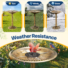 VIVOHOME solar pump and four nozzles displayed for adjustable gentle fountain effects
