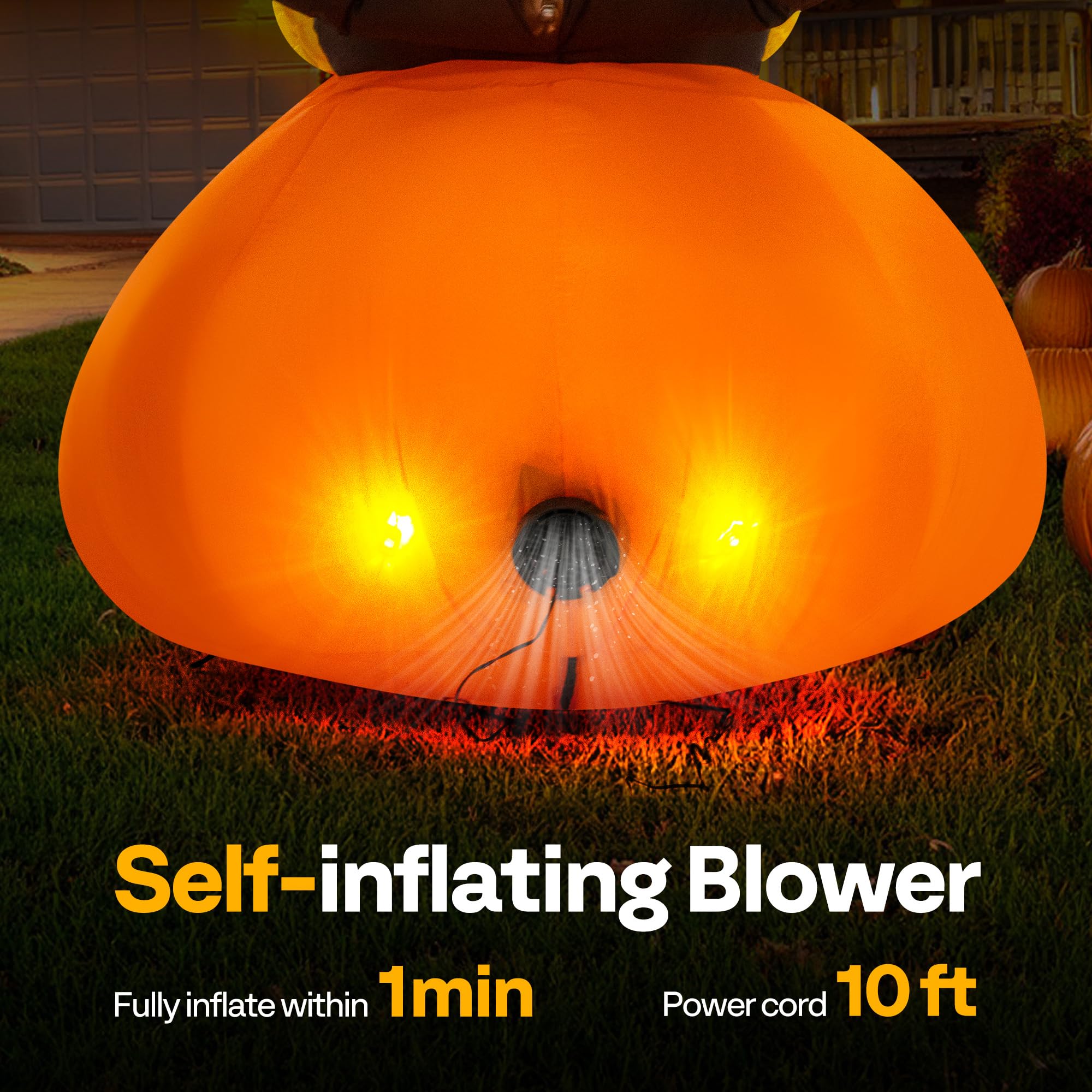 VIVOHOME internal blower detail demonstrating fast self-inflation benefit