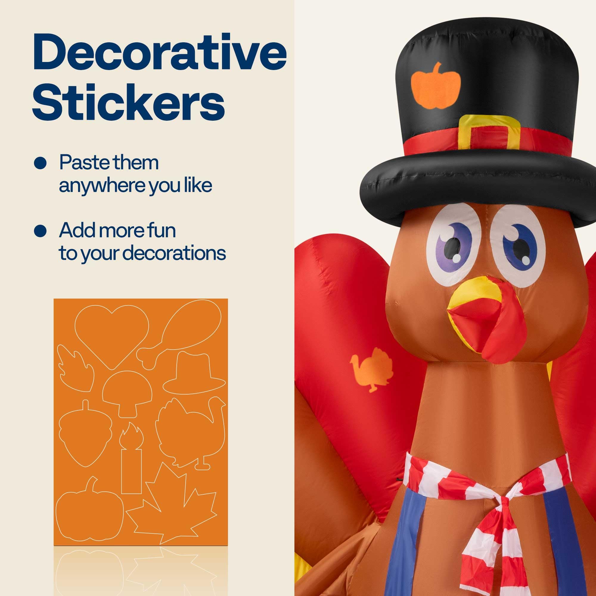 VIVOHOME turkey displayed on lawn with family for welcoming Thanksgiving atmosphere