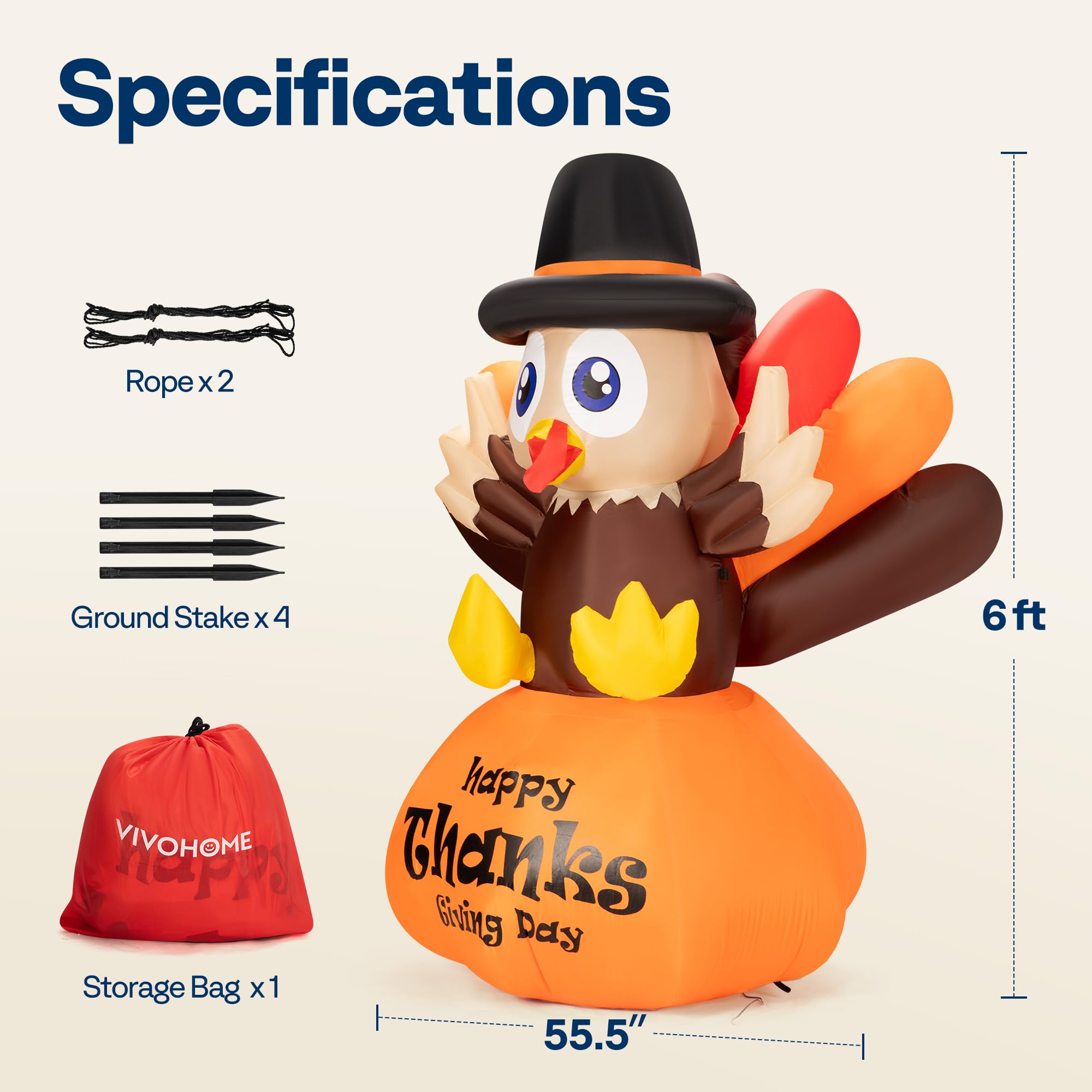 VIVOHOME yard display with turkey drawing attention for family gatherings