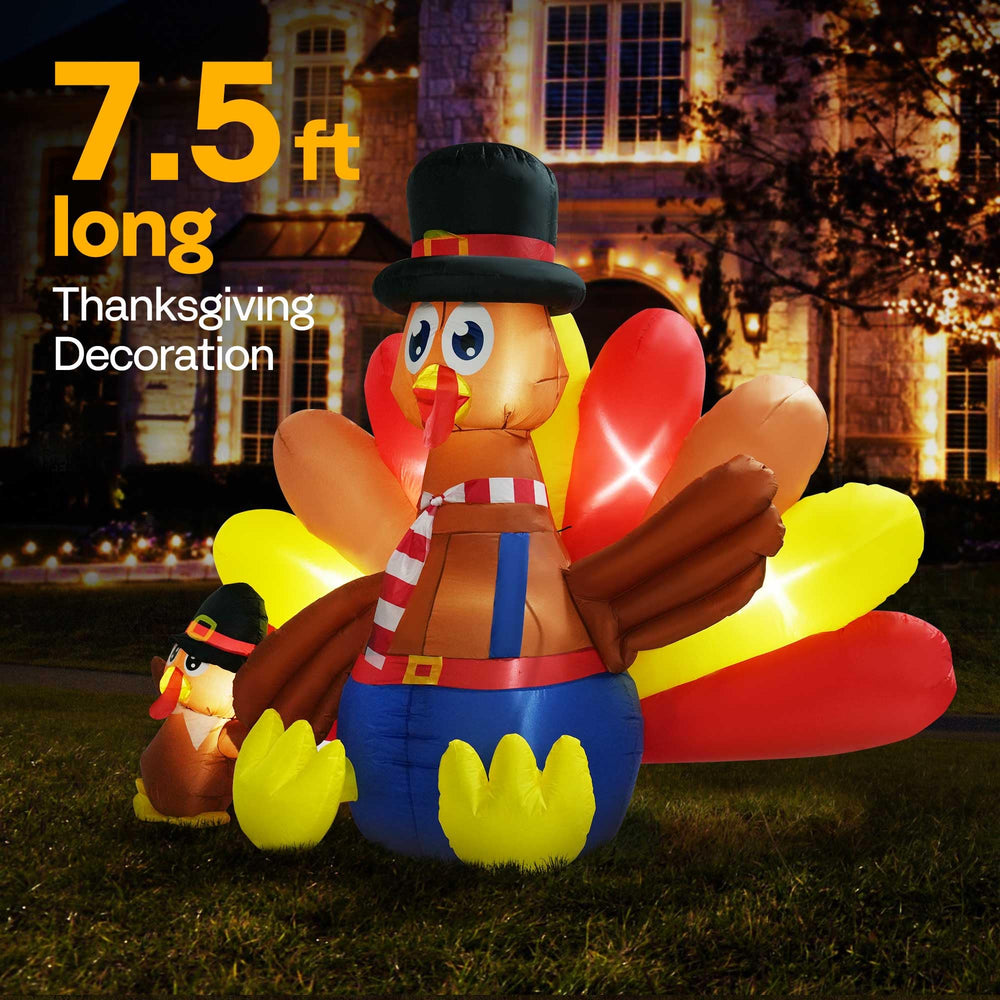 VIVOHOME side profile highlighting turkey and chick scene for family-friendly display