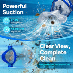 VIVOHOME visual vacuum head close-up displaying transparent intake for real-time debris monitoring