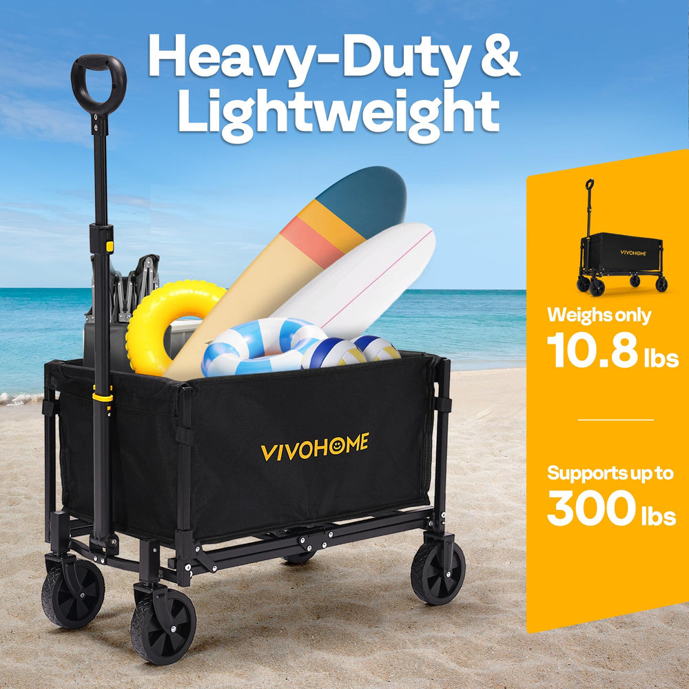 VIVOHOME wagon folded compact in car trunk demonstrating space-saving benefit