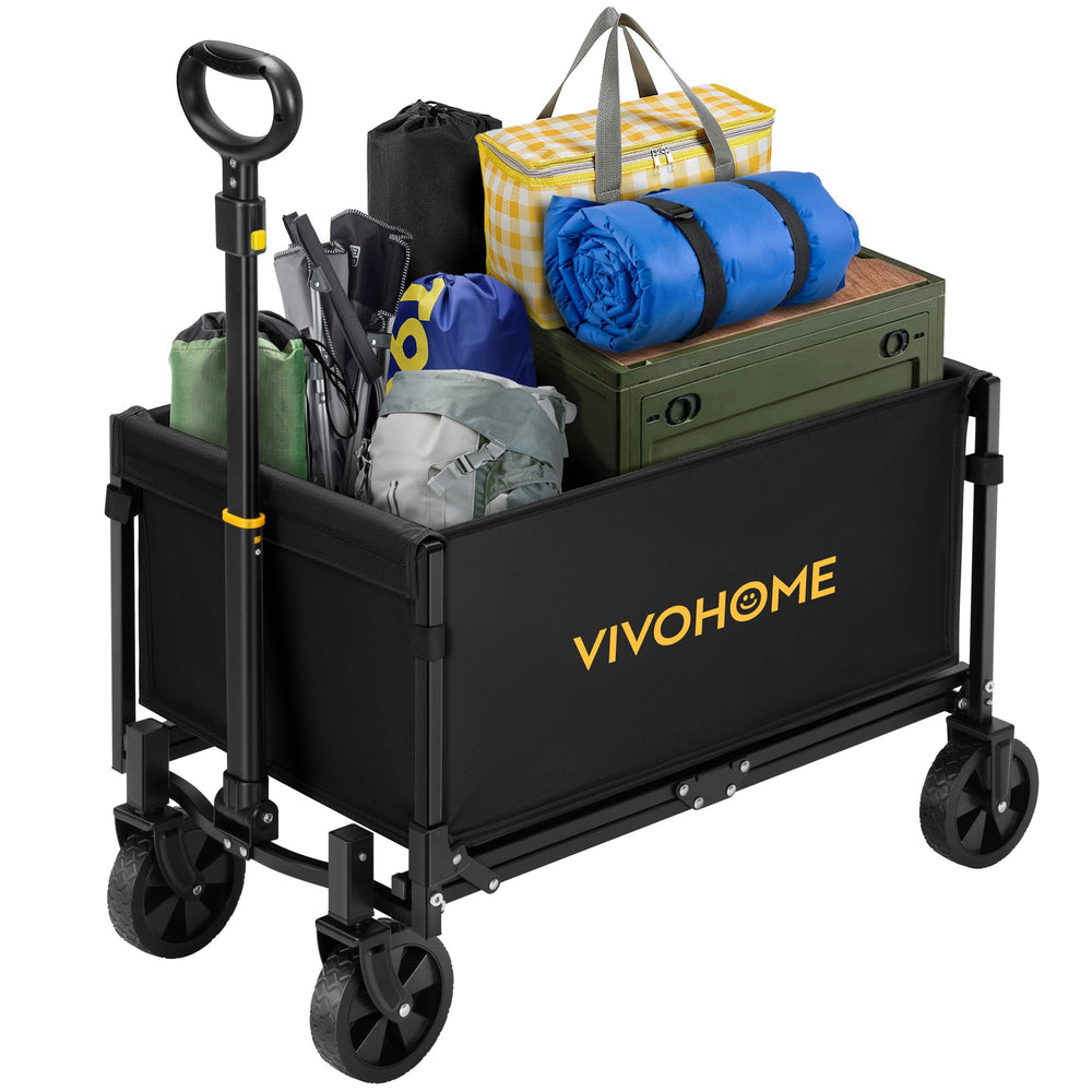VIVOHOME wagon front view showing roomy basket and sturdy frame for easy hauling
