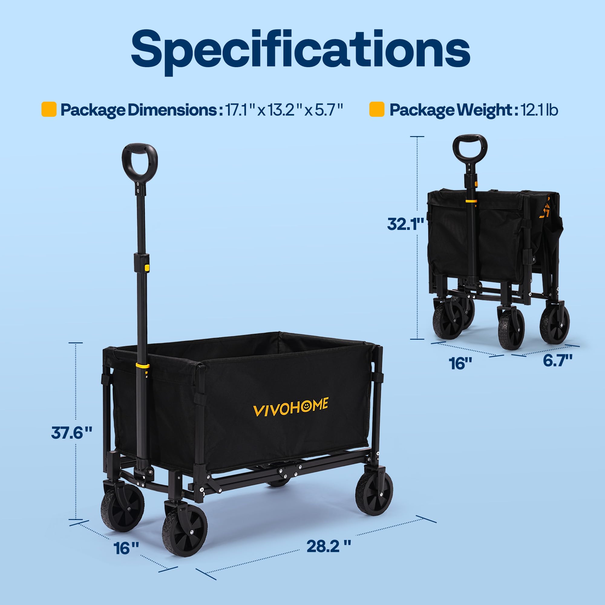 VIVOHOME wagon in garden carrying tools for convenient outdoor work