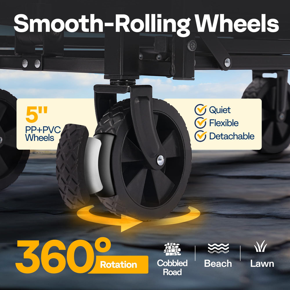 VIVOHOME wagon next to chair for size comparison and easy storage planning