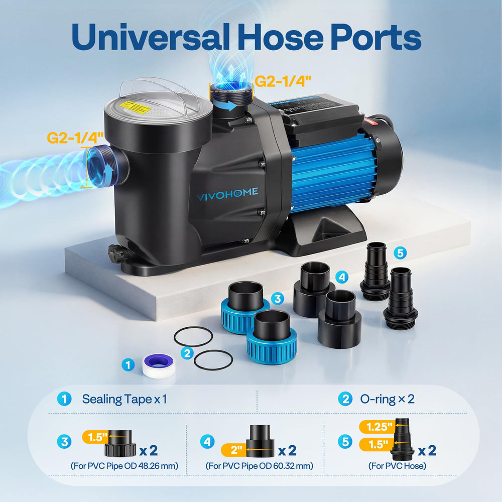 VIVOHOME pump in action with visible water flow demonstrating strong circulation