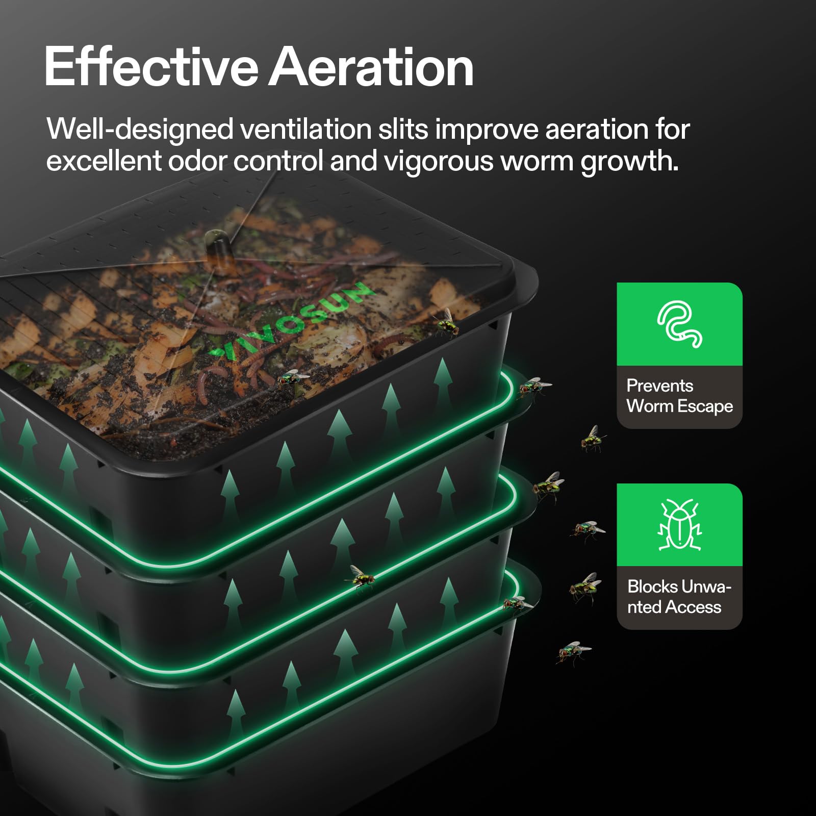 VIVOSUN kit accessories laid out to help quick startup and hands-on composting