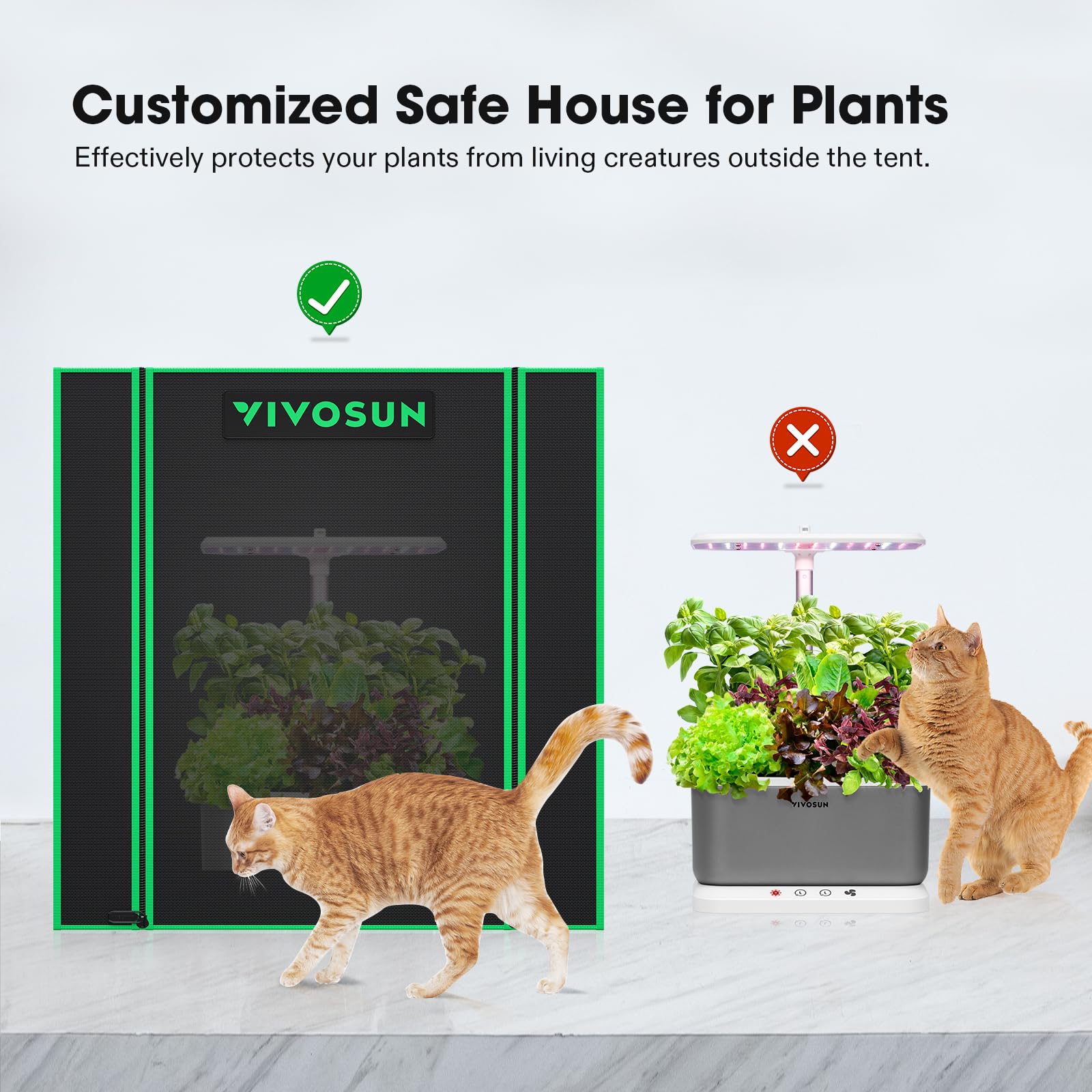 VIVOSUN Aerogarden placed inside tent showing compatibility and tidy installation