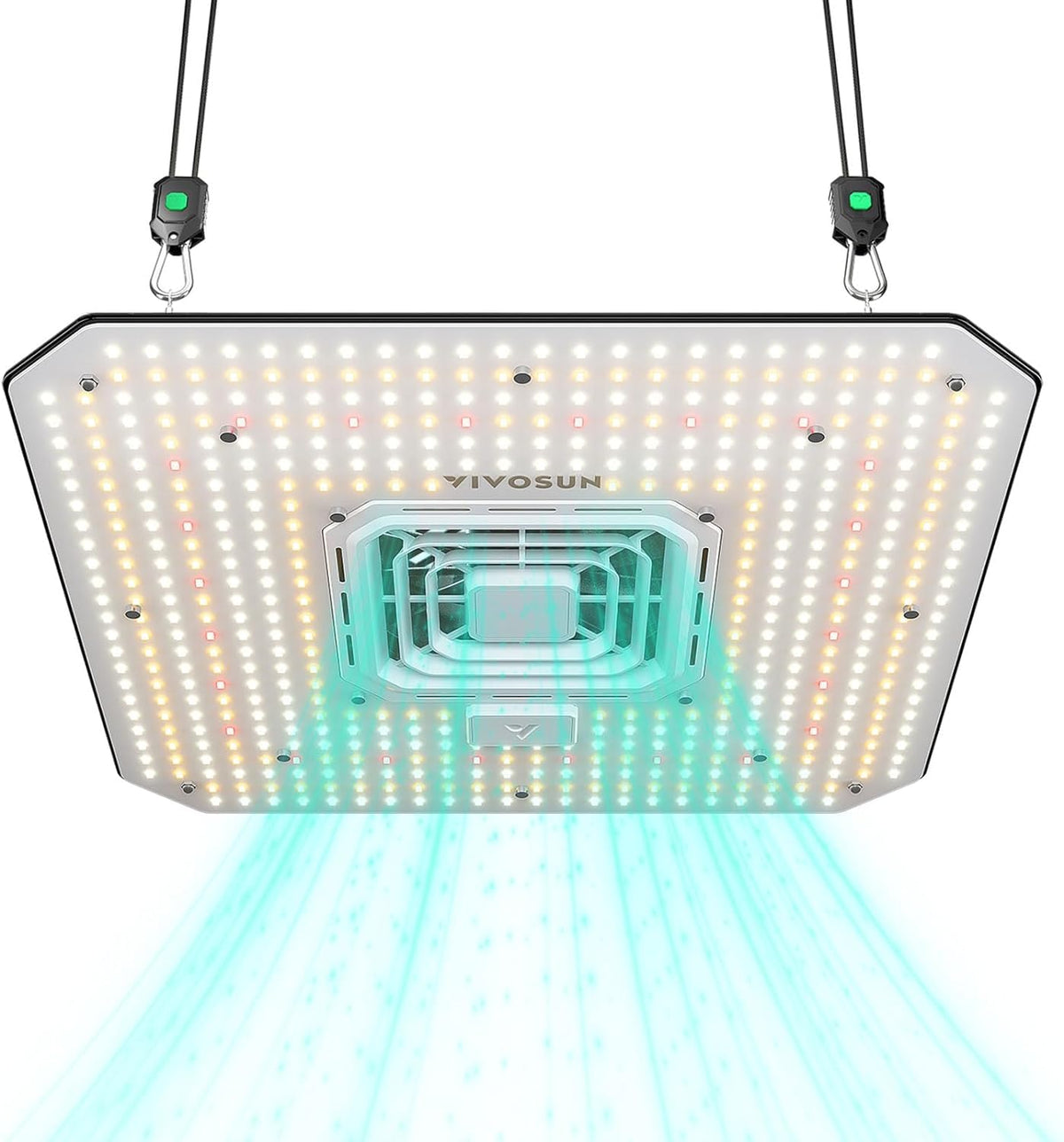 VIVOSUN AeroLight A150SE front view showing compact fixture and even lighting benefit