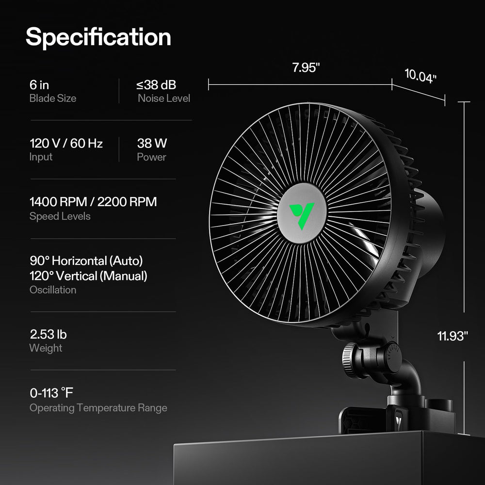 VIVOSUN fan mounted in grow tent providing quiet circulation and healthier microclimate