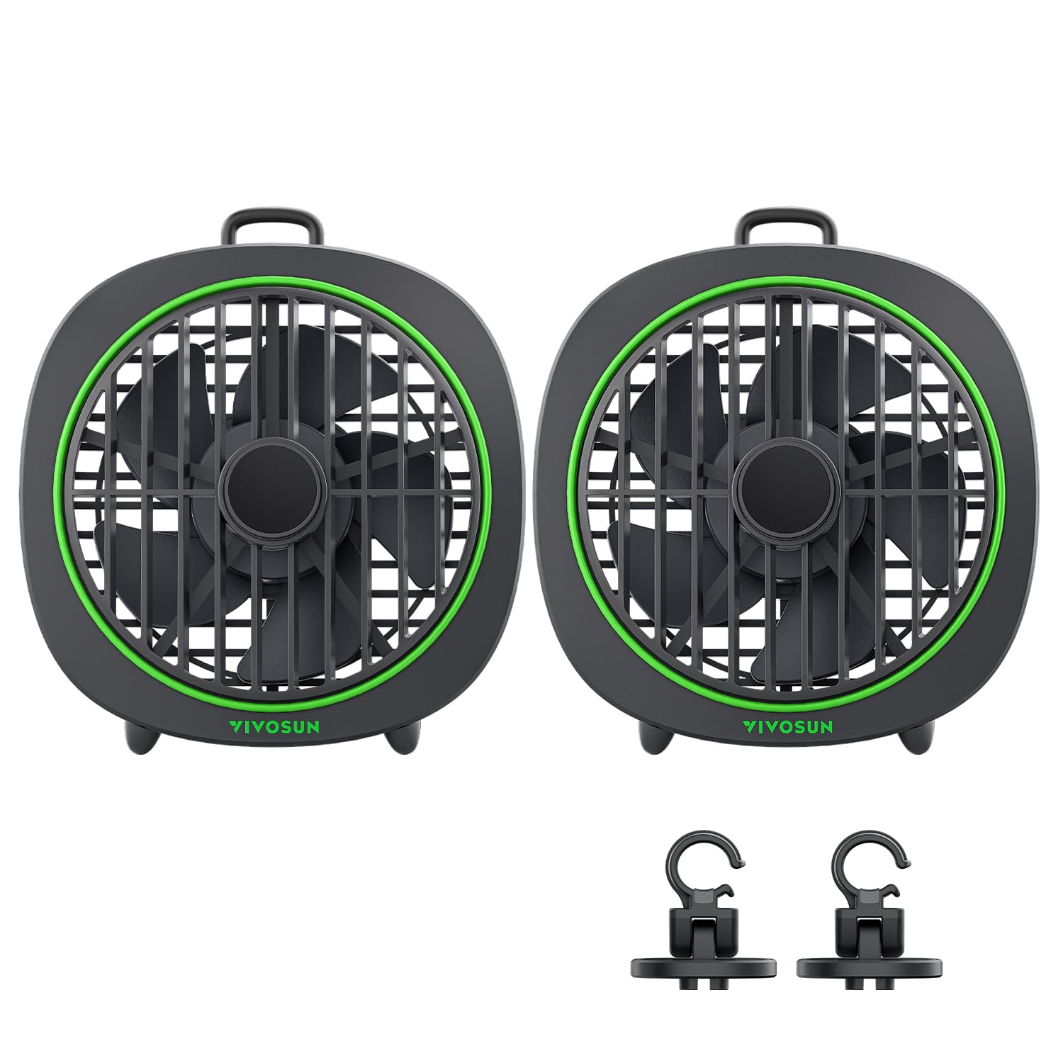 VIVOSUN front view of fan showing grill and compact design for focused airflow