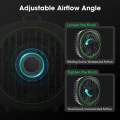 VIVOSUN fan attached magnetically to tent wall illustrating easy repositioning benefit