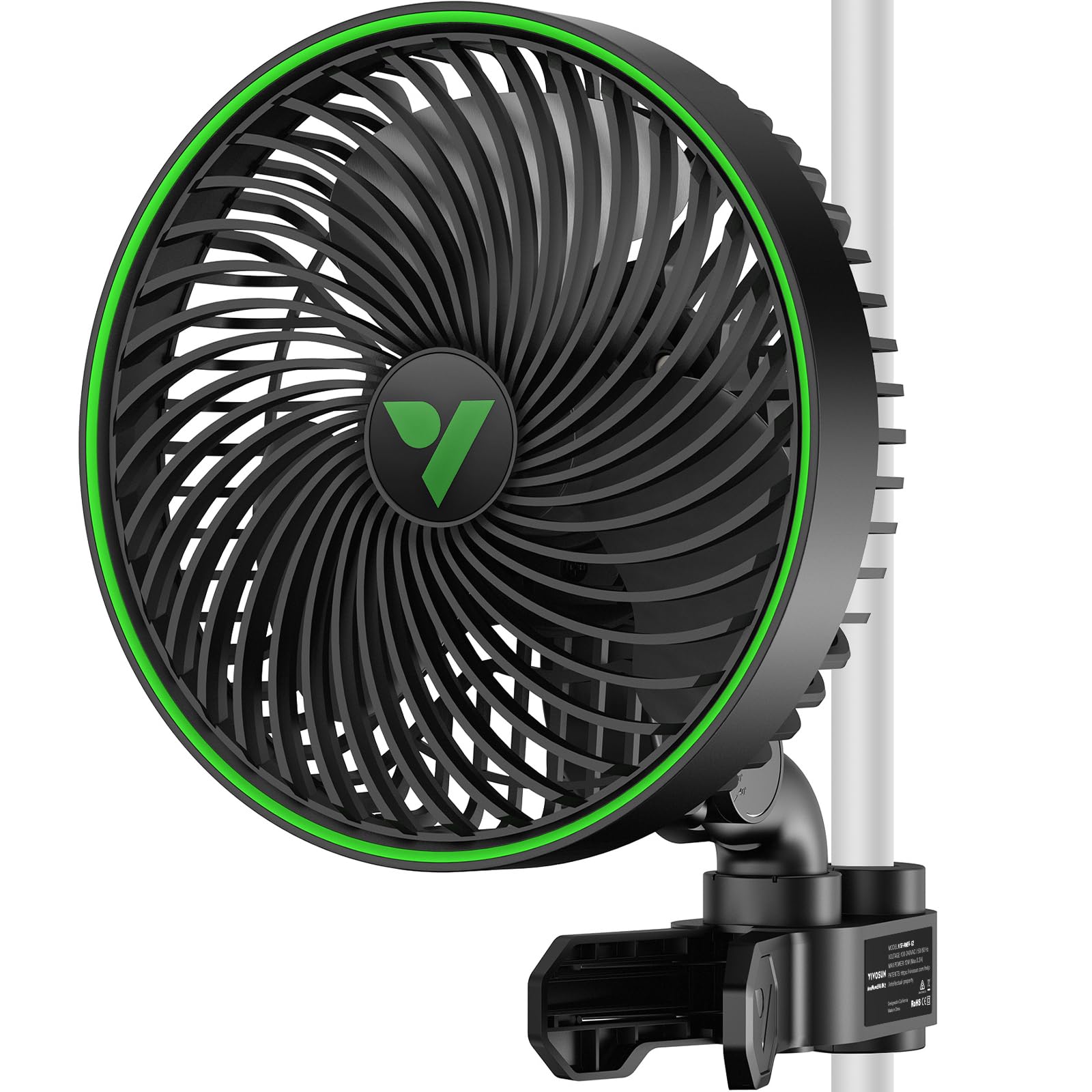 VIVOSUN AeroWave front profile showing compact fan and robust airflow benefit