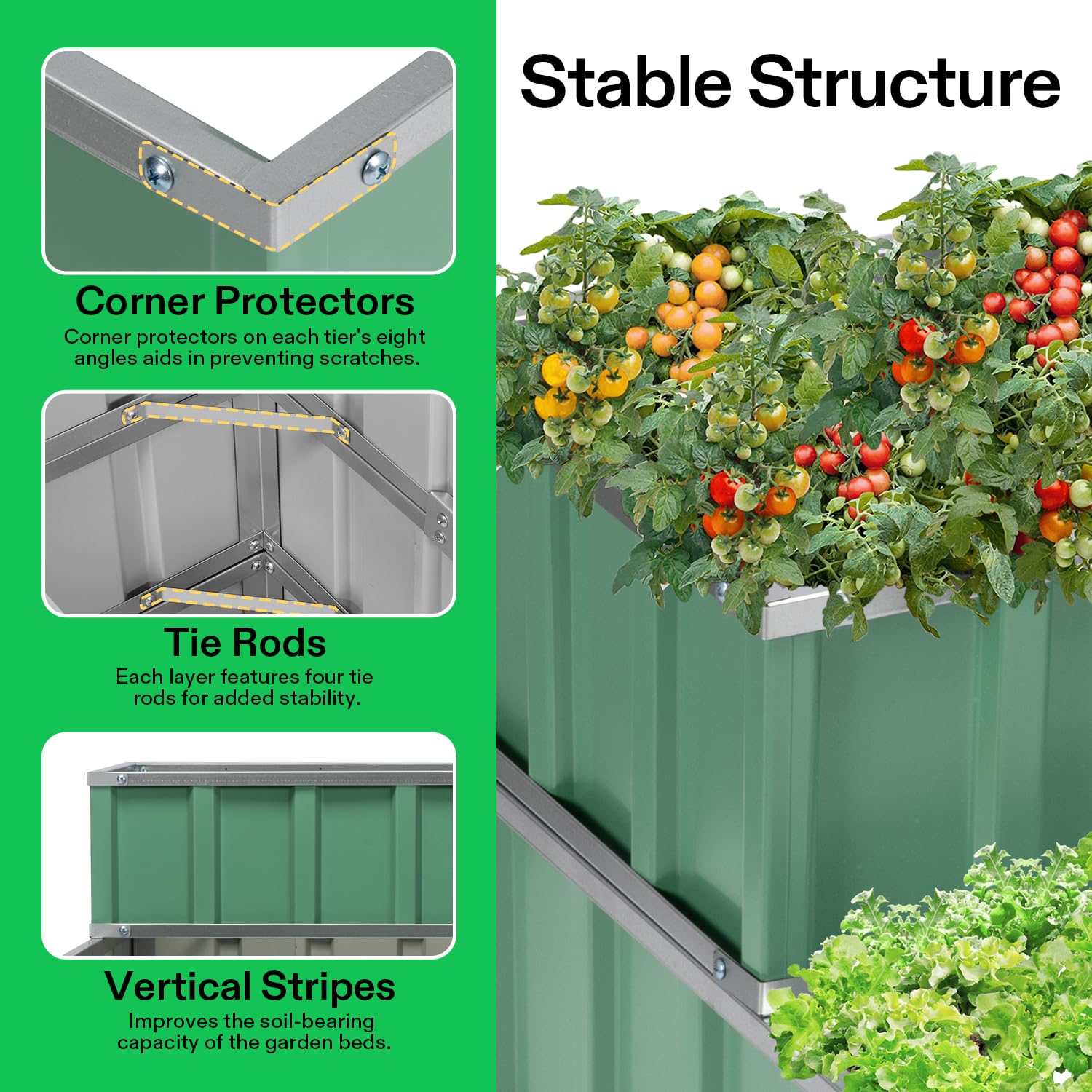 VIVOSUN planted unit with herbs and vegetables demonstrating productive use of vertical space
