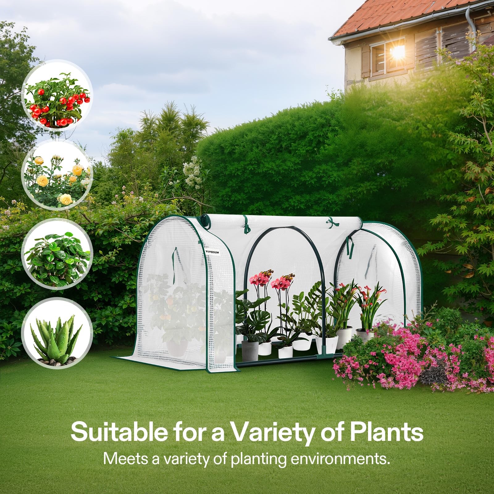 VIVOSUN greenhouse set up on a balcony showing season-extension benefits for small spaces