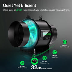 VIVOSUN carbon filter side label emphasizing thick charcoal bed for odor reduction