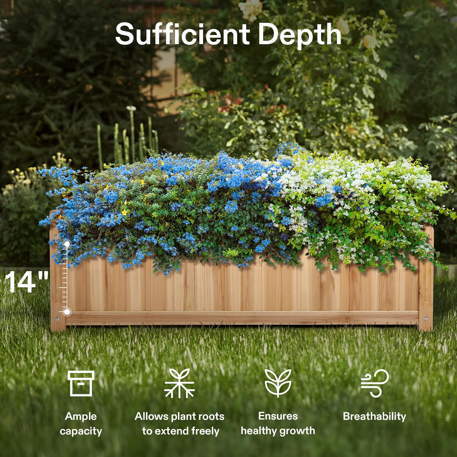 VIVOSUN fir wood close-up showing smooth grain and weather-resistant finish