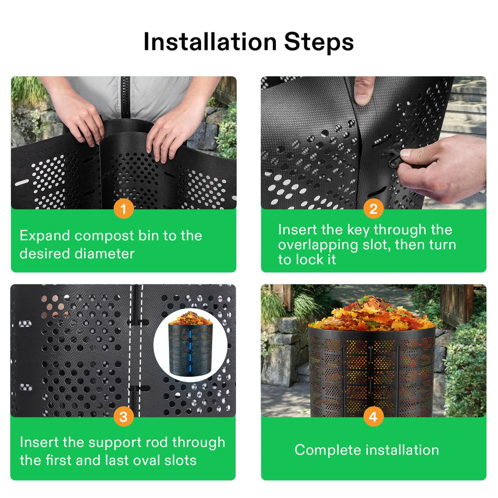 VIVOSUN composter placed in backyard showing tidy garden composting benefit