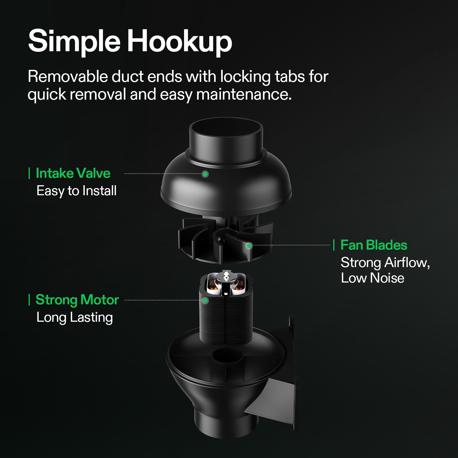 VIVOSUN D4 impeller detail highlighting efficient blade design and quieter operation