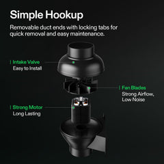 VIVOSUN D4 impeller detail highlighting efficient blade design and quieter operation