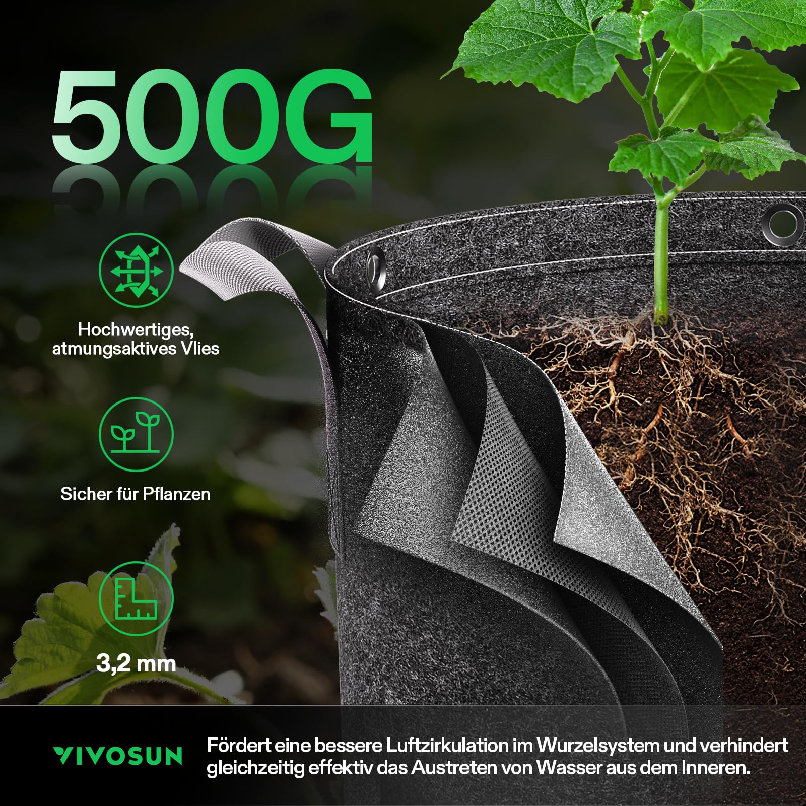 VIVOSUN drainage demonstration with water passing through fabric for healthier soil